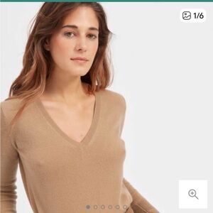Everlane Women’s Cashmere V-Neck Sweater Camel Small